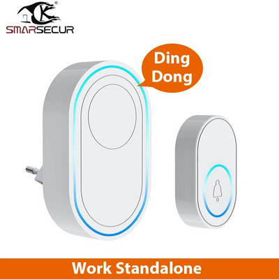 Tuya WiFi Sonerie inteligentă fără fir pentru acasă Sonerie de bun venit Telecomandă impermeabilă Sonerie inteligentă pentru ușă Sonerie UE Regatul Unit US Plug Opțional