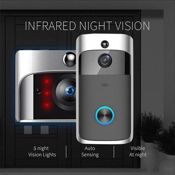 V5 WiFi Video Door Door Door Door Bell Camera Μπαταρία Power Voice θυροτηλέφωνο με Chime Night Vision Ασύρματη κάμερα ασφαλείας σπιτιού