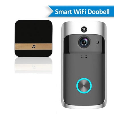 V5 WiFi videozvonček s kamerou na zvonenie, batériový hlasový interkom s nočným videním, bezdrôtová domáca bezpečnostná kamera