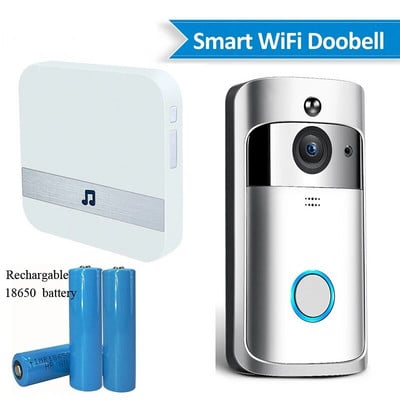 V5 WiFi videozvonček s kamerou na zvonenie, batériový hlasový interkom s nočným videním, bezdrôtová domáca bezpečnostná kamera