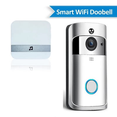 V5 WiFi videozvonček s kamerou na zvonenie, batériový hlasový interkom s nočným videním, bezdrôtová domáca bezpečnostná kamera