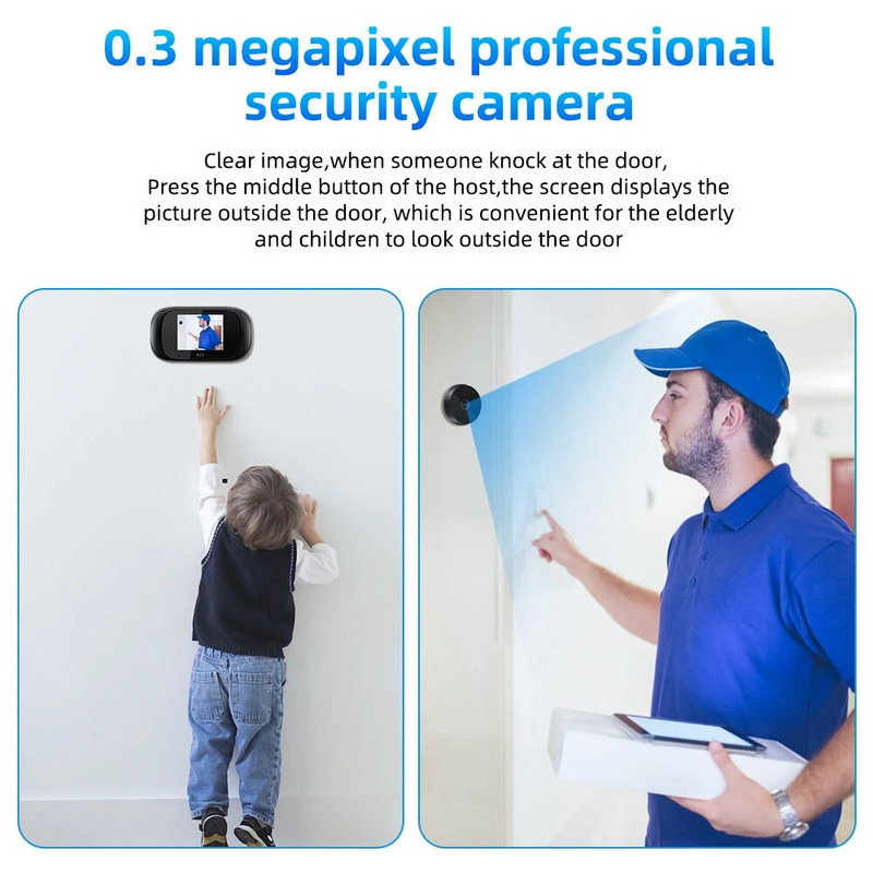 Sectyme 2,8 inčni LCD zaslon, digitalno zvono, špijunka, 90° širokokutna kamera za nadzor vrata, kućna sigurnosna kamera