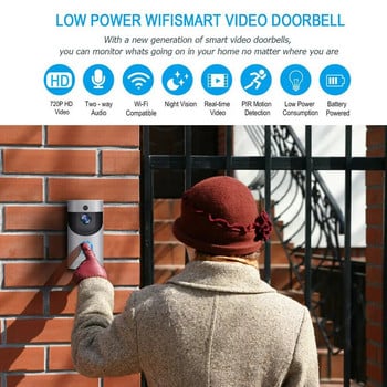 720P HD Έξυπνο σπίτι Ασύρματο WIFI Doorbell Camera Ασφάλεια Βίντεο ενδοεπικοινωνία IR νυχτερινή όραση AC Λειτουργεί με μπαταρία Κουδούνι σπιτιού Νέο