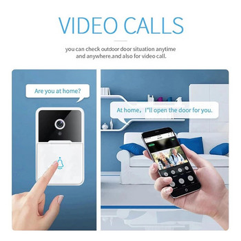 Βίντεο Doorbell Ασύρματη κάμερα HD PIR Ανίχνευση κίνησης IR Συναγερμός Ασφαλείας Κουδούνι πόρτας WiFi ενδοεπικοινωνία για οικιακό διαμέρισμα