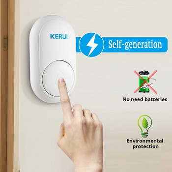 KERUI M518 Wireless Doorbell Self Power Generation 52 Songs Smart Home Security Welcome Chimes Door Bell Mini Light LED