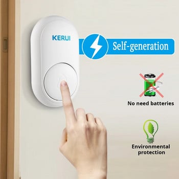 KERUI M518 Wireless Doorbell Self Power Generation 52 Songs Smart Home Security Welcome Chimes Door Bell Mini Light LED