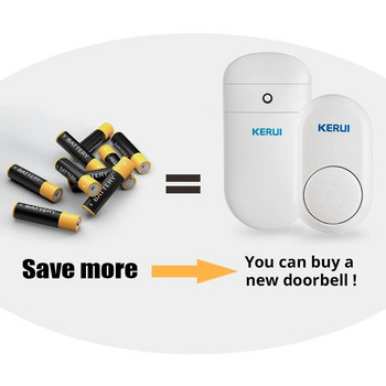 KERUI M518 Wireless Doorbell Self Power Generation 52 Songs Smart Home Security Welcome Chimes Door Bell Mini Light LED