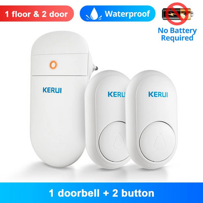 KERUI M518 Wireless Doorbell Self Power Generation 52 Songs Smart Home Security Welcome Chimes Door Bell Mini Light LED