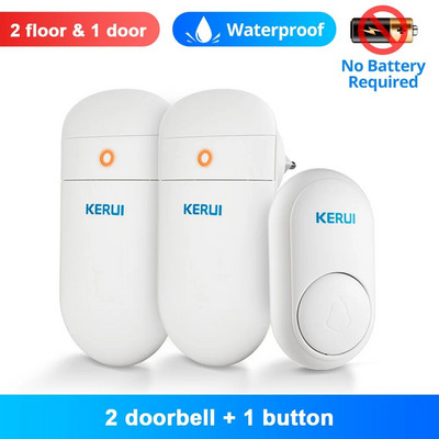 KERUI M518 Wireless Doorbell Self Power Generation 52 Songs Smart Home Security Welcome Chimes Door Bell Mini Light LED