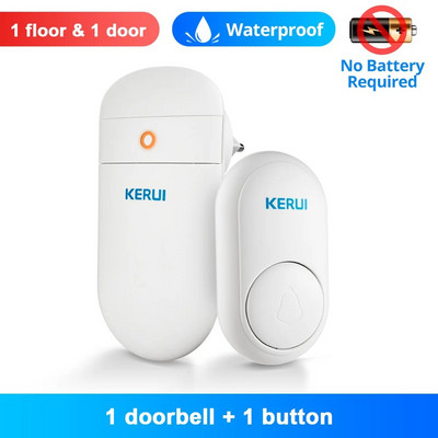 KERUI M518 Wireless Doorbell Self Power Generation 52 Songs Smart Home Security Welcome Chimes Door Bell Mini Light LED