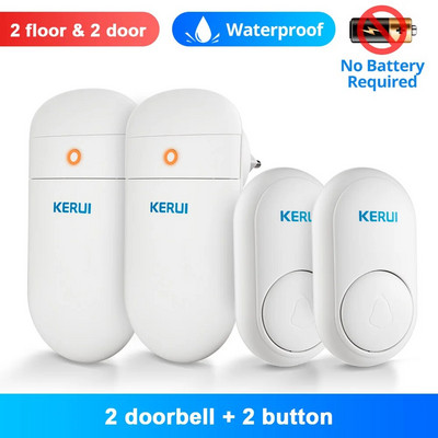 KERUI M518 Wireless Doorbell Self Power Generation 52 Songs Smart Home Security Welcome Chimes Door Bell Mini Light LED