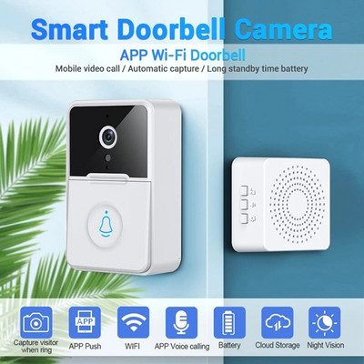 X3 Pro Low Power Dry Battery Visual Remote Control Doorbell WiFi Безжичен променлив звук Безплатна двупосочна домофонна камера