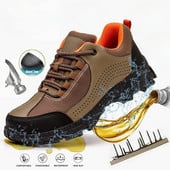 Pánska bezpečnostná obuv do práce, priemyselná obuv, pracovná obuv proti prepichnutiu s oceľovou špičkou, pracovná obuv s ochranou