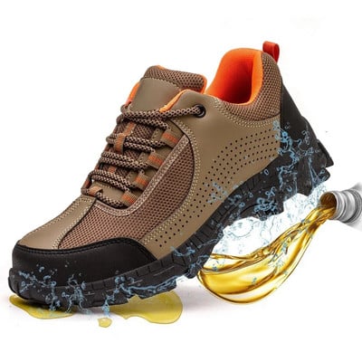 Pánska bezpečnostná obuv do práce, priemyselná obuv, pracovná obuv proti prepichnutiu s oceľovou špičkou, pracovná obuv s ochranou