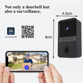 Интелигентен безжичен звънец WIFI видео телефон домофон 100° широка видимост HD камера инфрачервено нощно виждане домашна охранителна аларма звънец