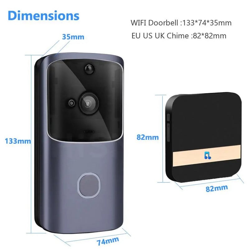 M10 Smart HD 720p 2,4G Ασύρματη κάμερα Wifi Video Doorbell Οπτική ενδοεπικοινωνία Night Vision Ip Doorbell Ασύρματη κάμερα ασφαλείας