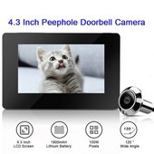 4,3-tolline piiluava uksevaaturi uksekellakaamera 120 kraadi lainurk LCD 100 W pikslit nutikas elektrooniline kassisilma uksekaamera monitor