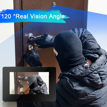 4,3-инчов шпионка за гледане на врата Камера на звънец 120 градуса широкоъгълен LCD 100 W пиксела Интелигентен електронен монитор с камера за врата с котешко око