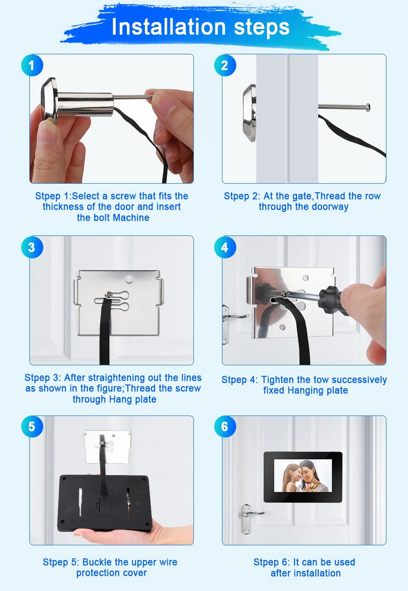 4,3-tolline piiluava uksevaaturi uksekellakaamera 120 kraadi lainurk LCD 100 W pikslit nutikas elektrooniline kassisilma uksekaamera monitor