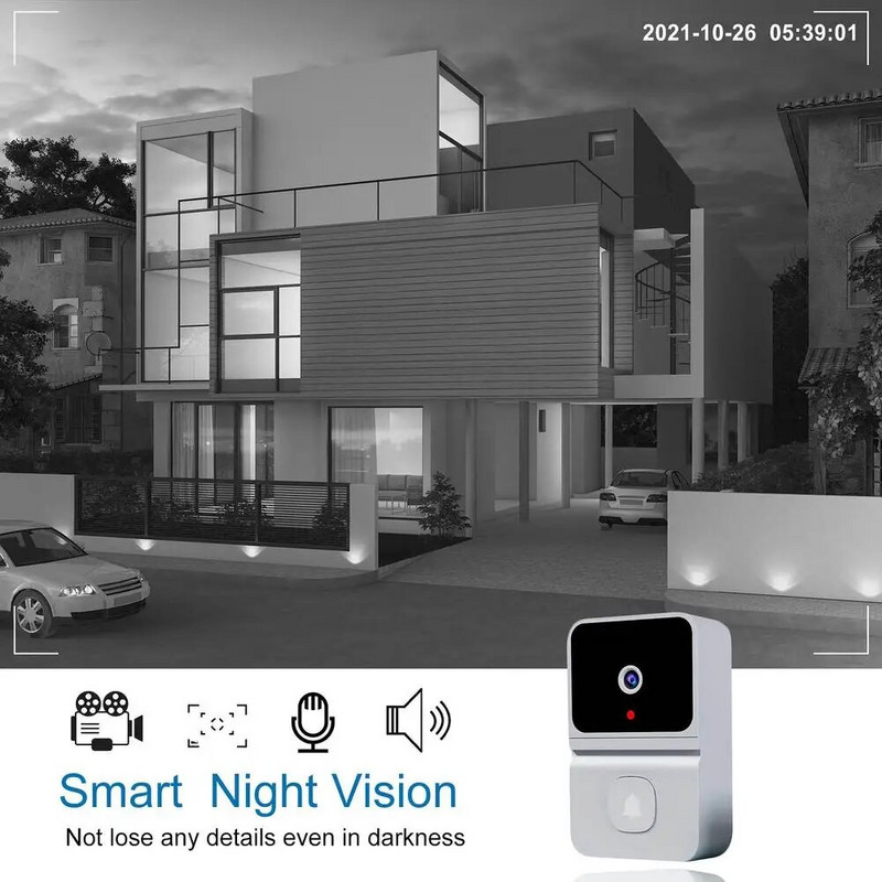 Z30 belaidė durų skambučio kamera su varpeliu išmaniųjų namų apsaugos vaizdo įrašu domofonas naktinis matymas 2,4 GHZ „WiFi Smart Door Bell Audio“