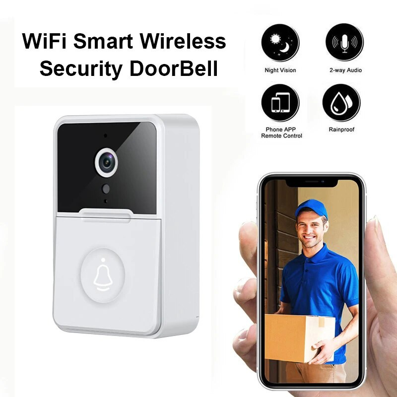 WiFi Video Doorbell Ασύρματη κάμερα HD Ανίχνευση κίνησης PIR Ασφάλεια συναγερμού IR Έξυπνο κουδούνι οικιακής πόρτας WiFi ενδοεπικοινωνία για το σπίτι