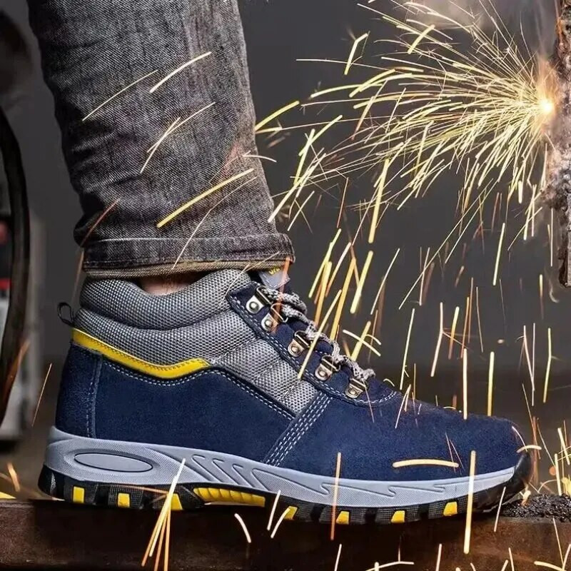 Ανδρικές μπότες υψηλής ποιότητας Ατσάλινες μπότες ασφαλείας Μπότες εργασίας Ανδρικές μπότες εργασίας με προστασία από τρύπημα Λούτρινα ζεστά παπούτσια ασφαλείας