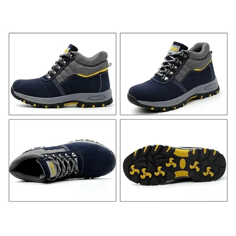 Ανδρικές μπότες υψηλής ποιότητας Ατσάλινες μπότες ασφαλείας Μπότες εργασίας Ανδρικές μπότες εργασίας με προστασία από τρύπημα Λούτρινα ζεστά παπούτσια ασφαλείας