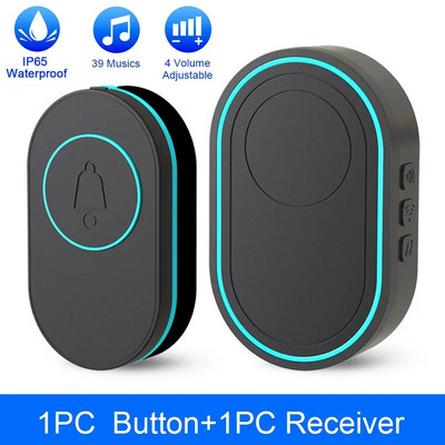 Elecpow Νέο Ασύρματο Κουδούνι Πόρτας IP65 Αδιάβροχο Έξυπνο Κουδούνι Πόρτας 39 Τραγούδια 4 Όγκοι Επιπέδων 150 Μέτρα Κουδούνια πόρτας μεγάλων αποστάσεων