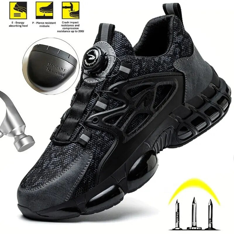 Terasest varbaga kingad meestele Katkumatud töösaapad Kerged turvajalatsid kõndimiseks