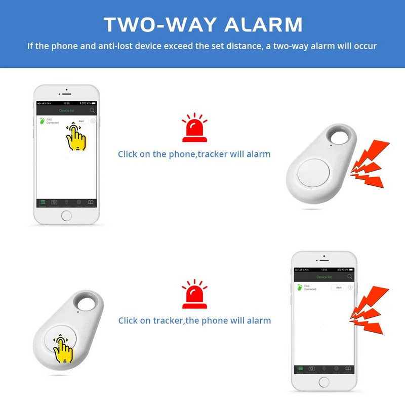 KERUI Mini Fashion Smart Bluetooth 4.0 GPS Tracker Spriječi gubitak Protuprovalni alarm Auto Pronađi lokaciju Pozicioner za kovčeg Dječji novčanik