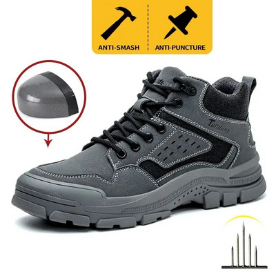 Παπούτσια εργασίας Ατσάλινα παπούτσια για τα δάχτυλα Ανδρικά παπούτσια ασφαλείας Παπούτσια εργασίας με προστασία από τρύπημα Μπότες Μόδα άφθαρτα παπούτσια Ασφάλεια