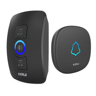 Bezdrôtový inteligentný domáci zvonček KERUI M525 s vodotesným tlačidlom, dlhý dosah, 32 skladieb, biely čierny zvonček, zástrčka EÚ, Austrália, USA, Spojené kráľovstvo