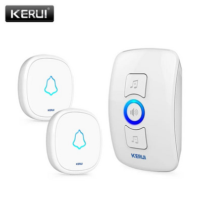 Bezdrôtový inteligentný domáci zvonček KERUI M525 s vodotesným tlačidlom, dlhý dosah, 32 skladieb, biely čierny zvonček, zástrčka EÚ, Austrália, USA, Spojené kráľovstvo