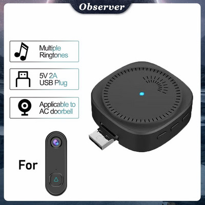 Ασύρματο κουδούνι USB για AC Doorbell 150 μέτρα μεγάλης απόστασης 8 τραγούδια 3 επιπέδων όγκους Visual Doorbell αξεσουάρ