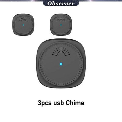 Belaidis USB varpelis, skirtas kintamosios srovės durų skambučiui, 150 metrų atstumu, 8 dainos, 3 lygių garsai, vaizdiniai durų skambučio priedai