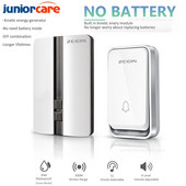 Έξυπνα σετ κουδουνιών πόρτας Ασύρματο κουδούνι πόρτας Αδιάβροχο αυτοτροφοδοτούμενο κουμπί Δέκτης κουδουνιών για το σπίτι εξωτερικού χώρου Δέκτης δωρεάν μπαταρία Κουδούνι πόρτας