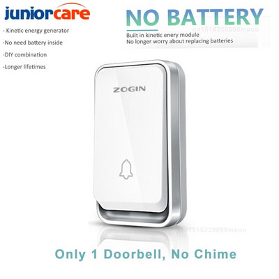 Έξυπνα σετ κουδουνιών πόρτας Ασύρματο κουδούνι πόρτας Αδιάβροχο αυτοτροφοδοτούμενο κουμπί Δέκτης κουδουνιών για το σπίτι εξωτερικού χώρου Δέκτης δωρεάν μπαταρία Κουδούνι πόρτας