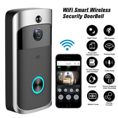 Нова интелигентна камера за звънец Wifi Безжично обаждане Интерком Видео-око за апартаменти Звънец за звънец за телефон Домашни охранителни камери
