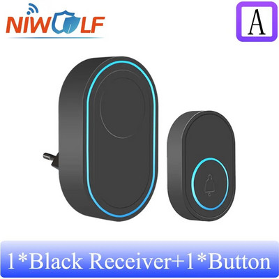 Ασύρματο Doorbell 433MHz Home Welcome Door Bell Μουσική Chime Melodies Δέκτης Έξυπνος συναγερμός ασφαλείας σπιτιού