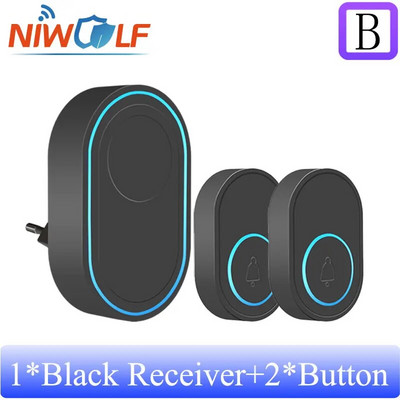 Ασύρματο Doorbell 433MHz Home Welcome Door Bell Μουσική Chime Melodies Δέκτης Έξυπνος συναγερμός ασφαλείας σπιτιού