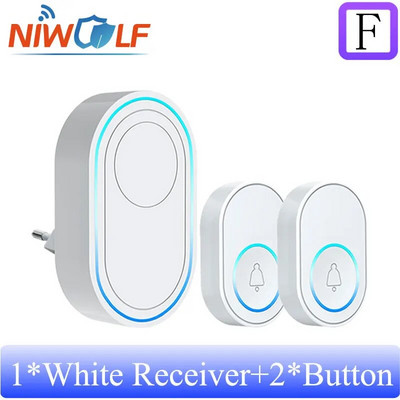 Ασύρματο Doorbell 433MHz Home Welcome Door Bell Μουσική Chime Melodies Δέκτης Έξυπνος συναγερμός ασφαλείας σπιτιού