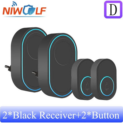 Ασύρματο Doorbell 433MHz Home Welcome Door Bell Μουσική Chime Melodies Δέκτης Έξυπνος συναγερμός ασφαλείας σπιτιού