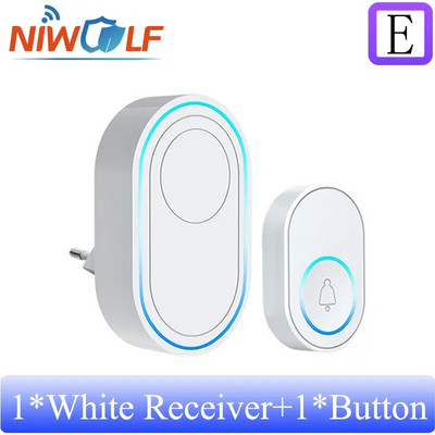 Ασύρματο Doorbell 433MHz Home Welcome Door Bell Μουσική Chime Melodies Δέκτης Έξυπνος συναγερμός ασφαλείας σπιτιού