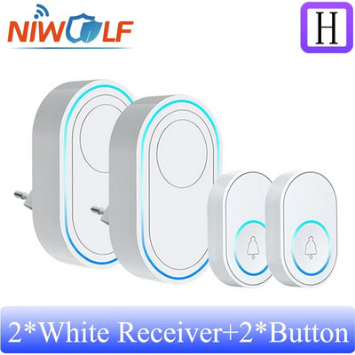 Ασύρματο Doorbell 433MHz Home Welcome Door Bell Μουσική Chime Melodies Δέκτης Έξυπνος συναγερμός ασφαλείας σπιτιού