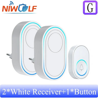 Ασύρματο Doorbell 433MHz Home Welcome Door Bell Μουσική Chime Melodies Δέκτης Έξυπνος συναγερμός ασφαλείας σπιτιού