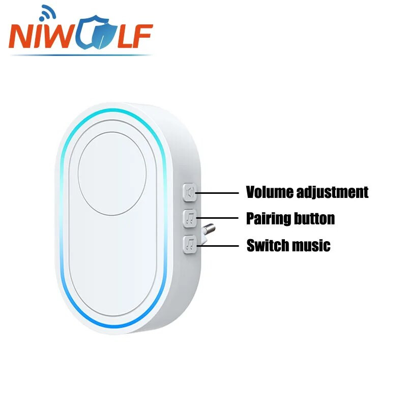 Ασύρματο Doorbell 433MHz Home Welcome Door Bell Μουσική Chime Melodies Δέκτης Έξυπνος συναγερμός ασφαλείας σπιτιού