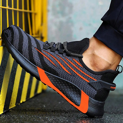 Ανδρικά παπούτσια από ατσάλι με ανθεκτικά στη διάτρηση Αντιολισθητική λεπίδα Τύπος εργασίας Ασφαλή αθλητικά παπούτσια Καλοκαίρι