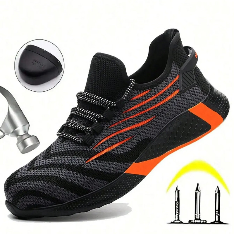 Ανδρικά παπούτσια από ατσάλι με ανθεκτικά στη διάτρηση Αντιολισθητική λεπίδα Τύπος εργασίας Ασφαλή αθλητικά παπούτσια Καλοκαίρι