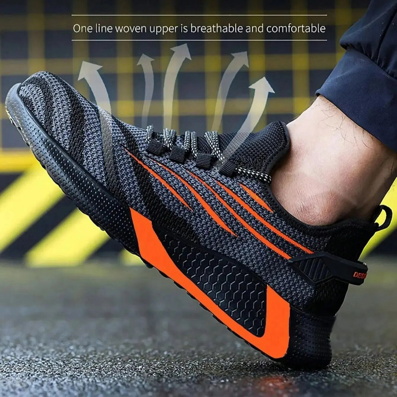 Ανδρικά παπούτσια από ατσάλι με ανθεκτικά στη διάτρηση Αντιολισθητική λεπίδα Τύπος εργασίας Ασφαλή αθλητικά παπούτσια Καλοκαίρι