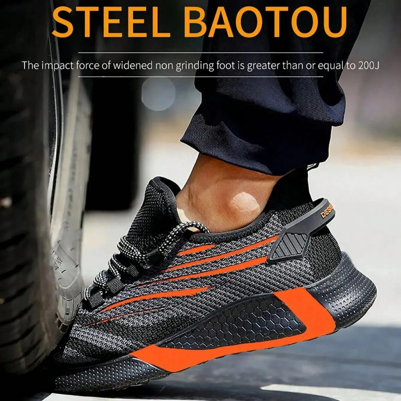 Ανδρικά παπούτσια από ατσάλι με ανθεκτικά στη διάτρηση Αντιολισθητική λεπίδα Τύπος εργασίας Ασφαλή αθλητικά παπούτσια Καλοκαίρι